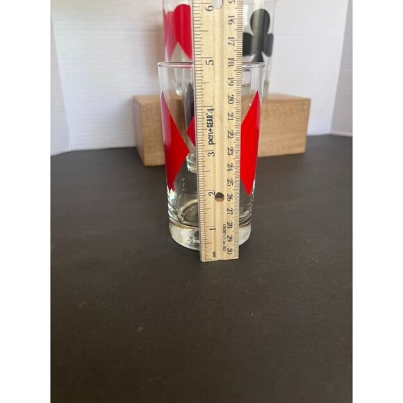 Libbey Card Suit Highball Glasses Set Of 4 - Spades Hearts Diamonds Clubs Design - Picture 4 of 5